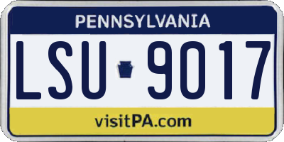 PA license plate LSU9017