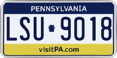 PA license plate LSU9018