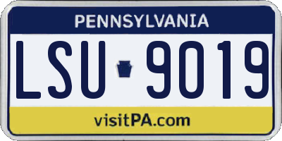 PA license plate LSU9019