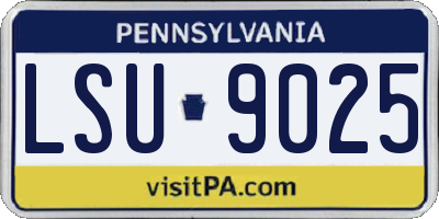 PA license plate LSU9025
