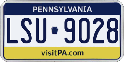 PA license plate LSU9028