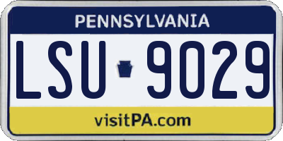 PA license plate LSU9029