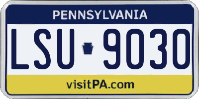 PA license plate LSU9030