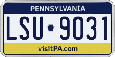 PA license plate LSU9031