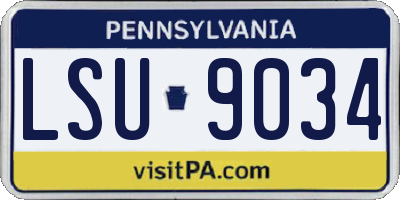 PA license plate LSU9034