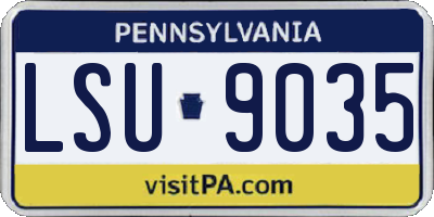 PA license plate LSU9035