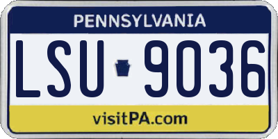 PA license plate LSU9036
