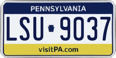 PA license plate LSU9037