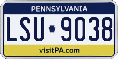 PA license plate LSU9038