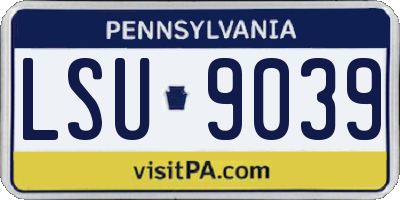 PA license plate LSU9039