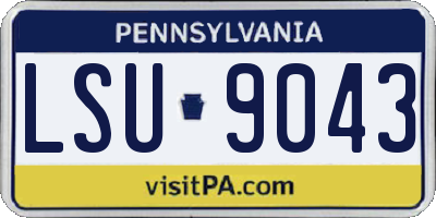 PA license plate LSU9043