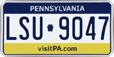 PA license plate LSU9047