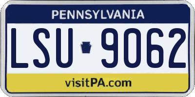 PA license plate LSU9062