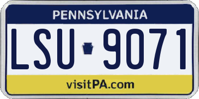PA license plate LSU9071