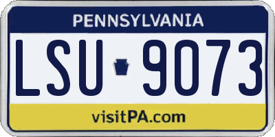 PA license plate LSU9073