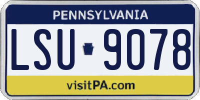 PA license plate LSU9078