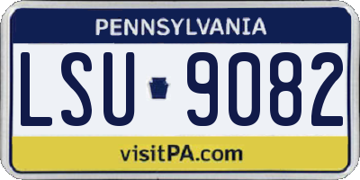 PA license plate LSU9082
