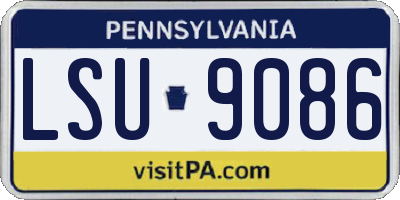 PA license plate LSU9086
