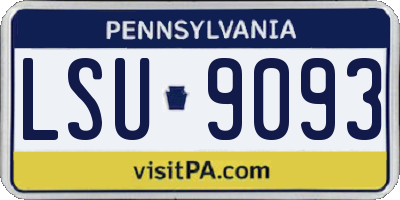 PA license plate LSU9093