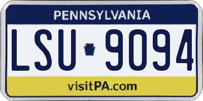 PA license plate LSU9094
