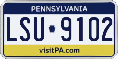PA license plate LSU9102