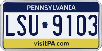 PA license plate LSU9103