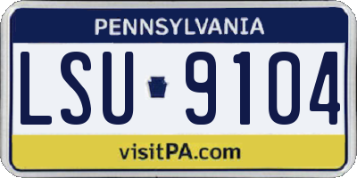 PA license plate LSU9104