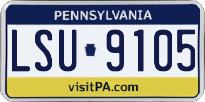 PA license plate LSU9105