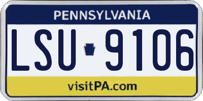 PA license plate LSU9106