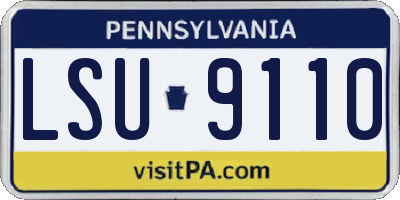 PA license plate LSU9110