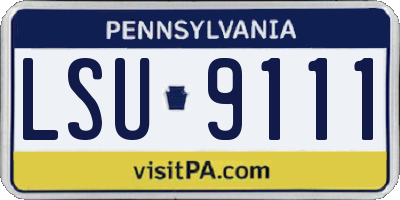 PA license plate LSU9111