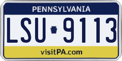 PA license plate LSU9113