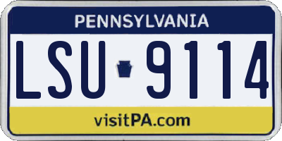 PA license plate LSU9114