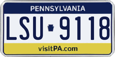 PA license plate LSU9118