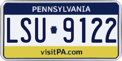 PA license plate LSU9122