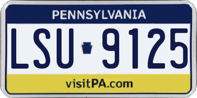 PA license plate LSU9125