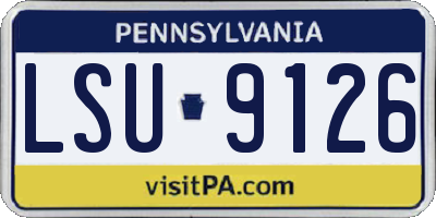 PA license plate LSU9126