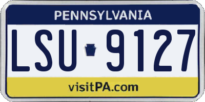 PA license plate LSU9127