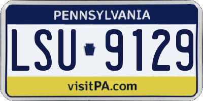 PA license plate LSU9129