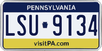 PA license plate LSU9134