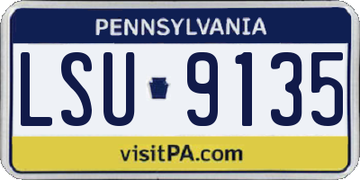 PA license plate LSU9135