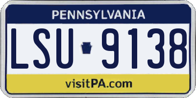 PA license plate LSU9138