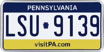 PA license plate LSU9139