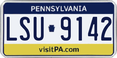 PA license plate LSU9142