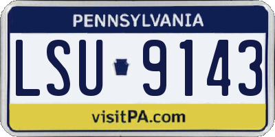 PA license plate LSU9143