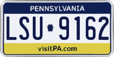 PA license plate LSU9162