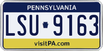 PA license plate LSU9163