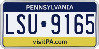 PA license plate LSU9165