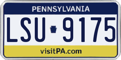 PA license plate LSU9175