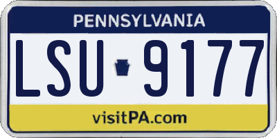PA license plate LSU9177